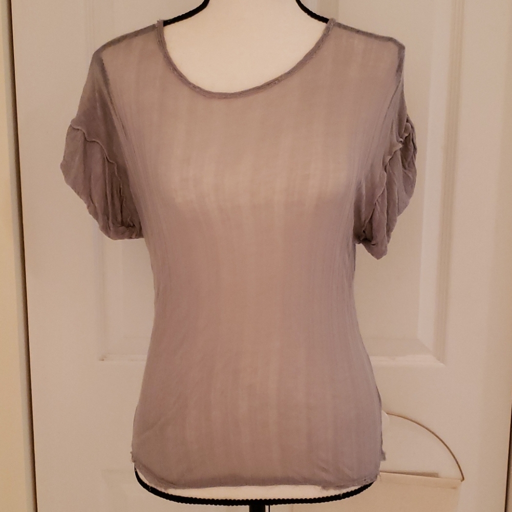 Intimately Free People Grey Sheer Top
